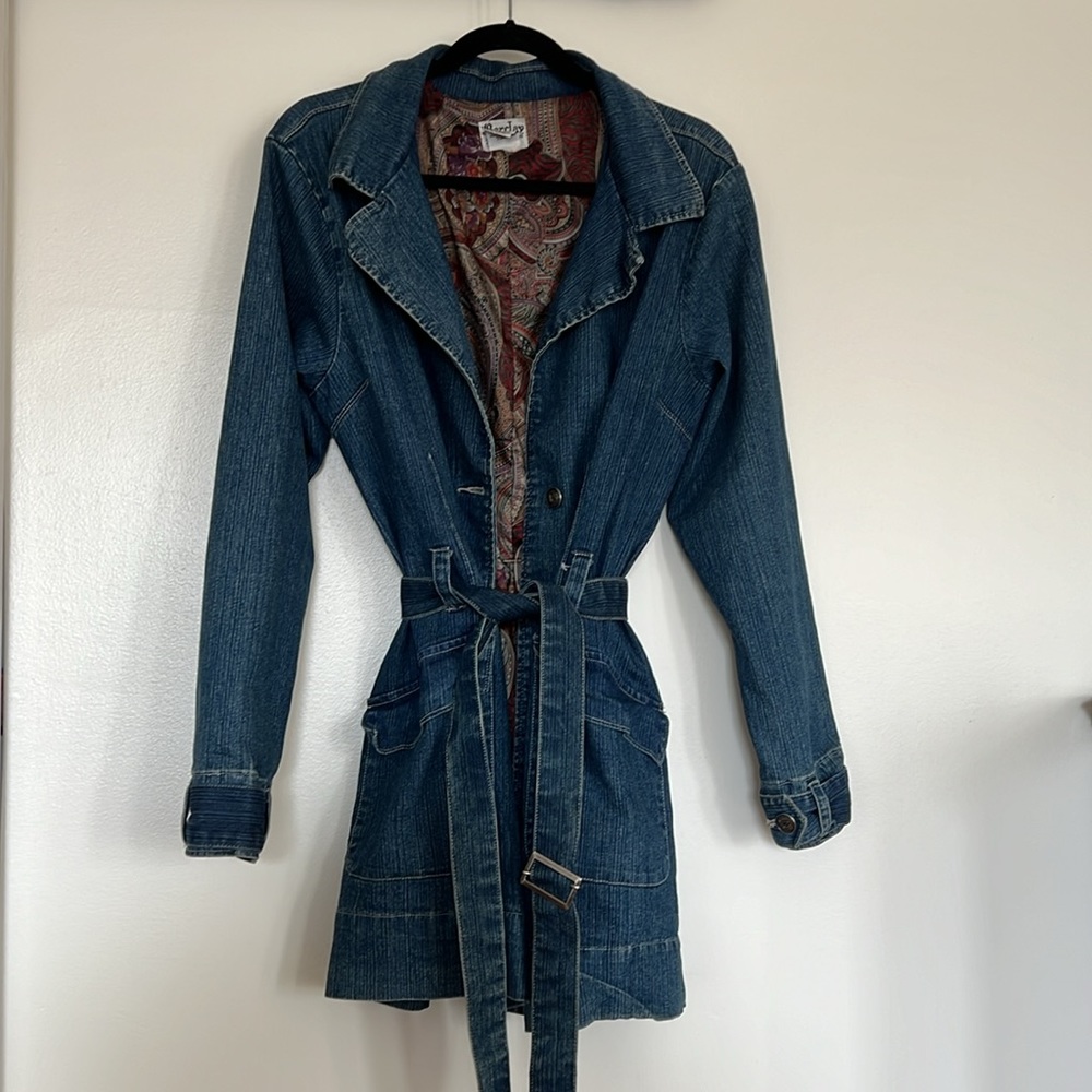Awesome vintage Barclay square denim short trench